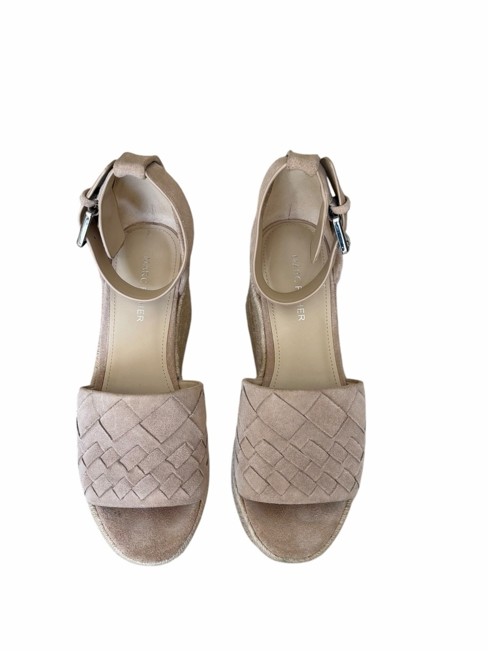 Marc Fisher Varin Tan Leather 3.5" Wedge Heel Platform Espadrilles Sandals 8.5 - Picture 3 of 14
